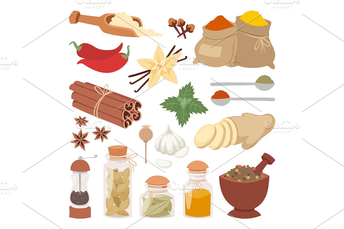 Seasoning food herbs natural vector ingredient. in Objects - product preview 8