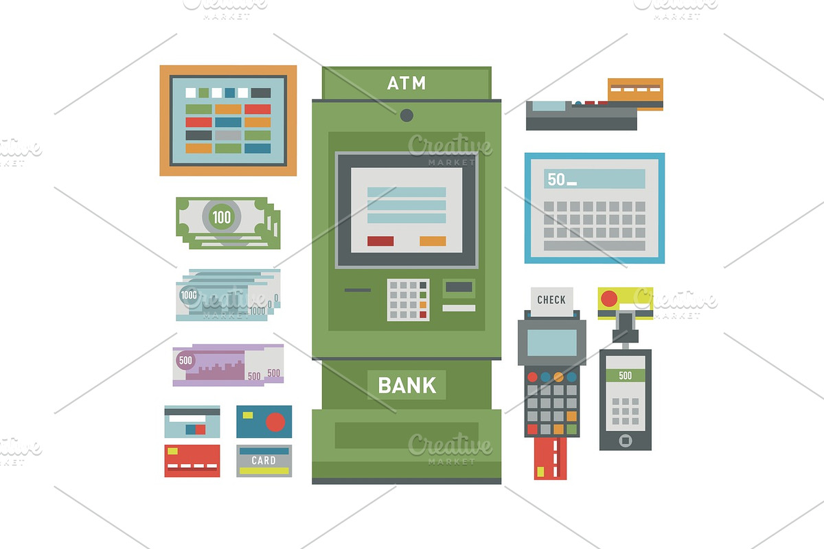 ATM icons vector illustration. in Illustrations - product preview 8