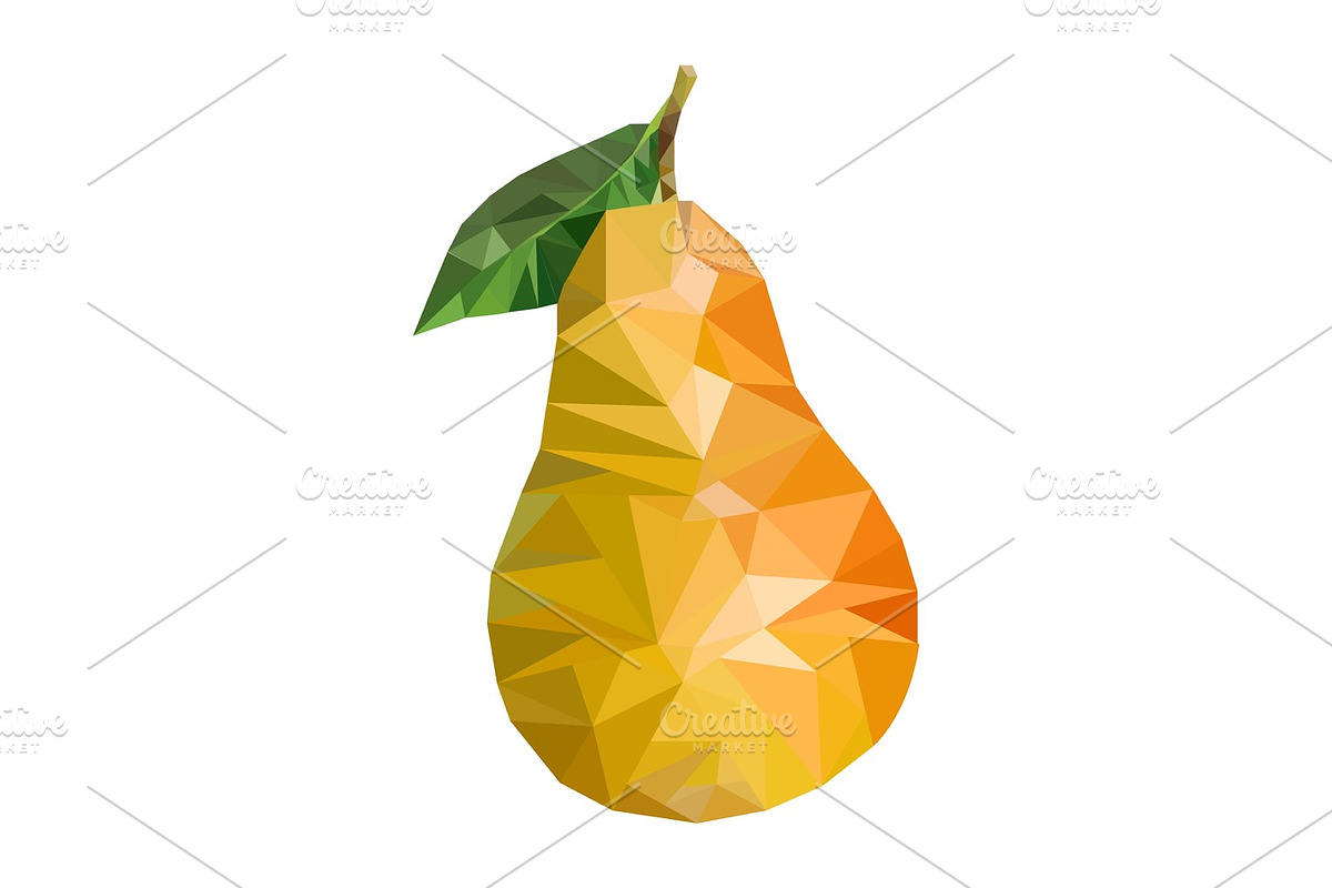 Polygonal fruit. Vector illustration in Illustrations - product preview 8