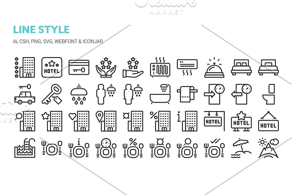Accommodation and Leisure Icons in Graphics - product preview 1