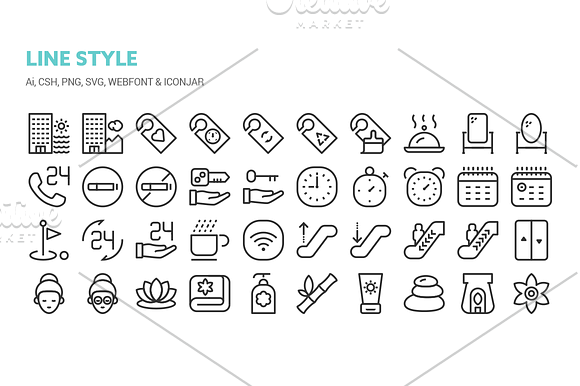 Accommodation and Leisure Icons in Graphics - product preview 3