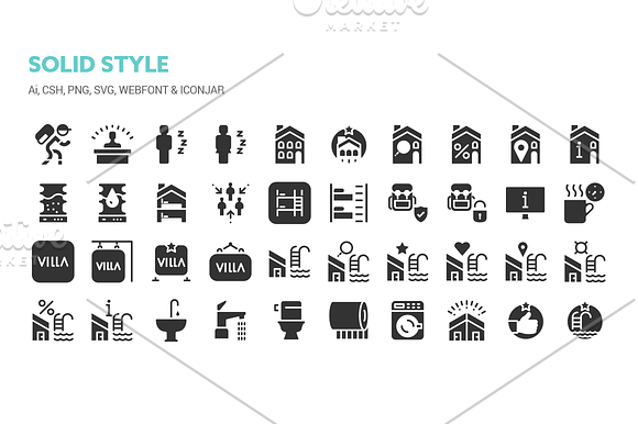 Accommodation and Leisure Icons in Graphics - product preview 8