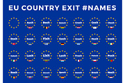 Names for EU exits Members. Brexit, Frexit, Italexit, Spexit