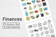 Money Finance Icons Set