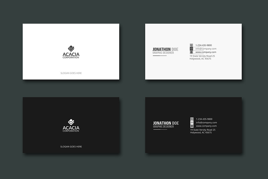 2V Business Card in Business Card Templates - product preview 8