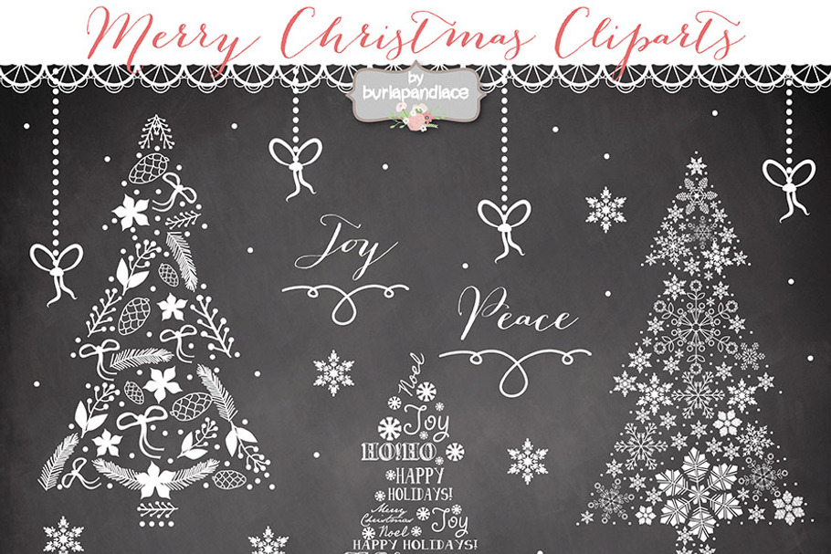 Christmas tree clipart in Illustrations - product preview 8