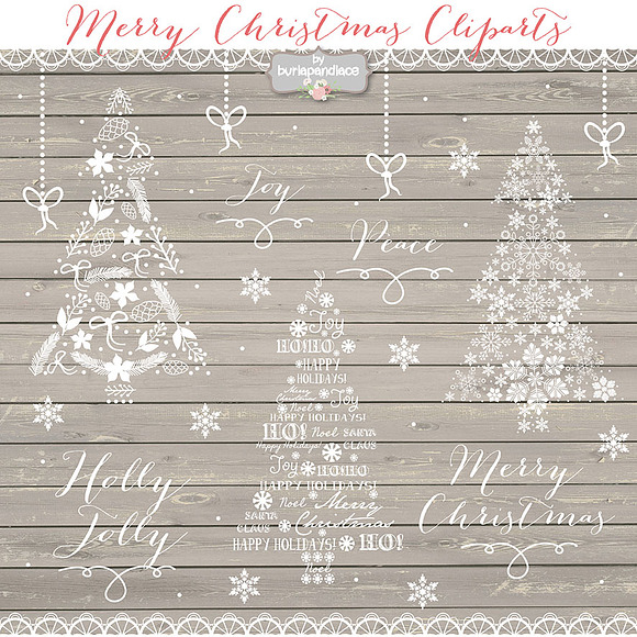 Christmas tree clipart in Illustrations - product preview 1