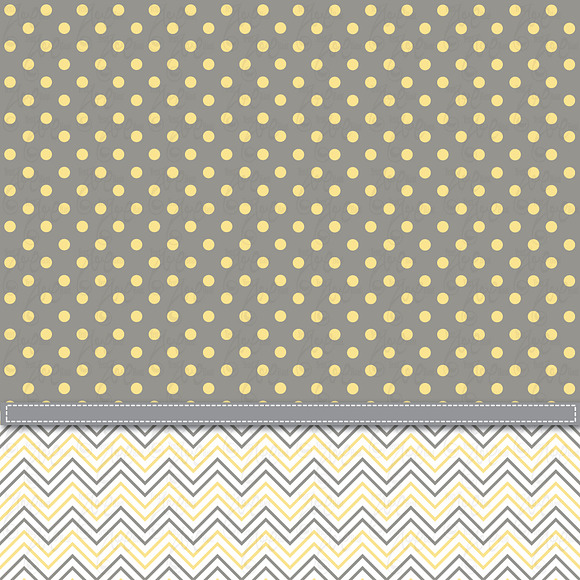 Yellow Grey Chevron Polka Dot in Illustrations - product preview 1