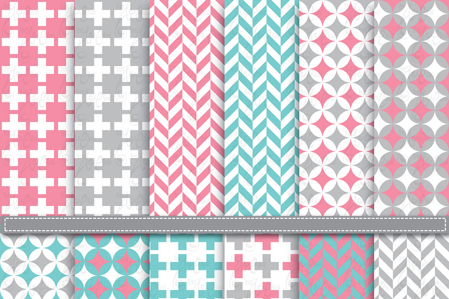 DigitalPaper Geometric & Houndstooth in Illustrations - product preview 8
