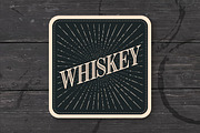 Beverage coaster for glass with inscription Whiskey
