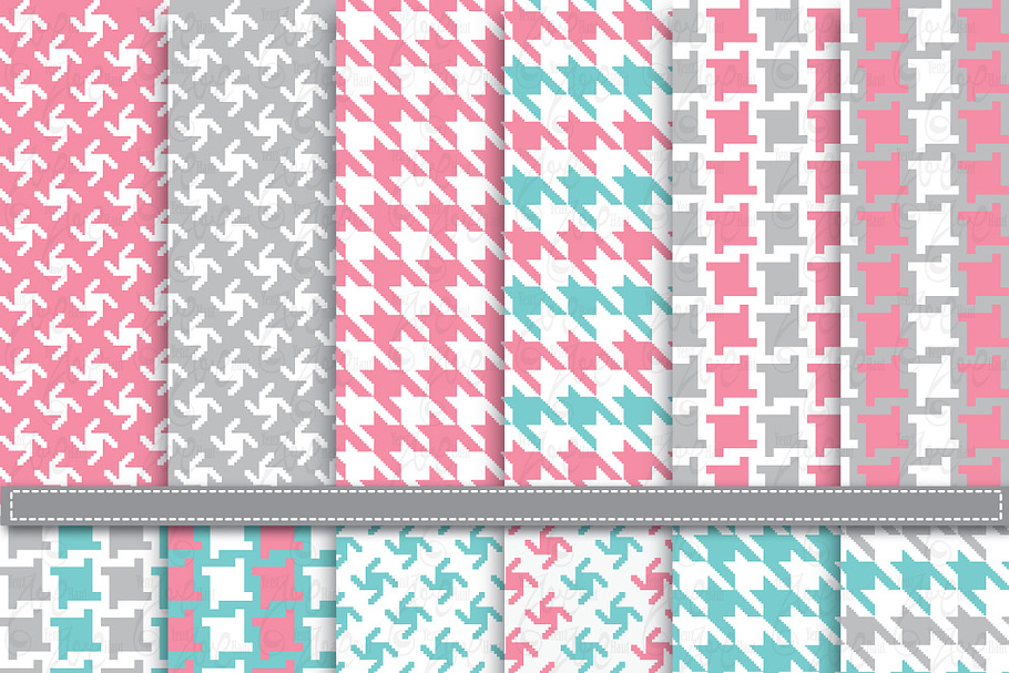 Geometric & Houndstooth DigitalPaper in Illustrations - product preview 8