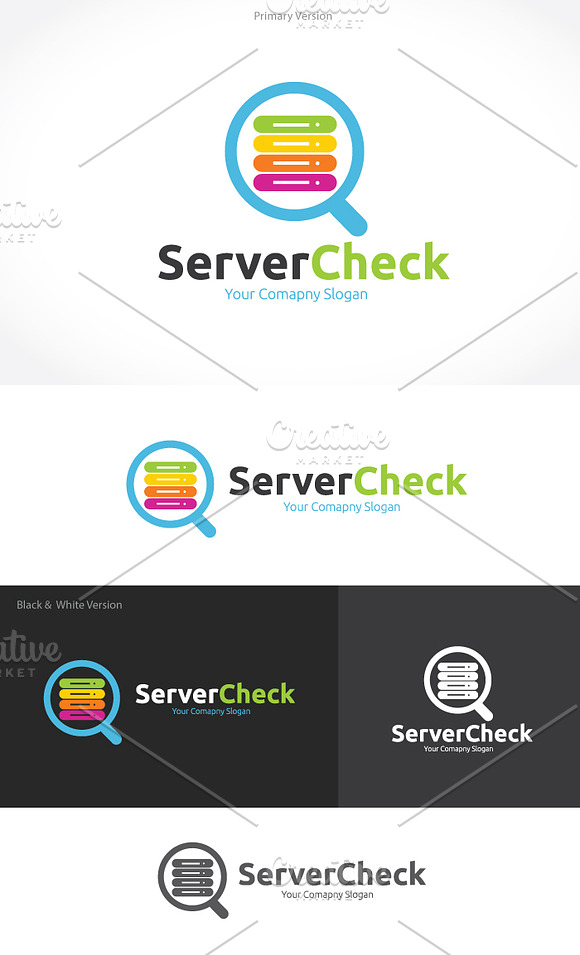 Server Check in Logo Templates - product preview 2