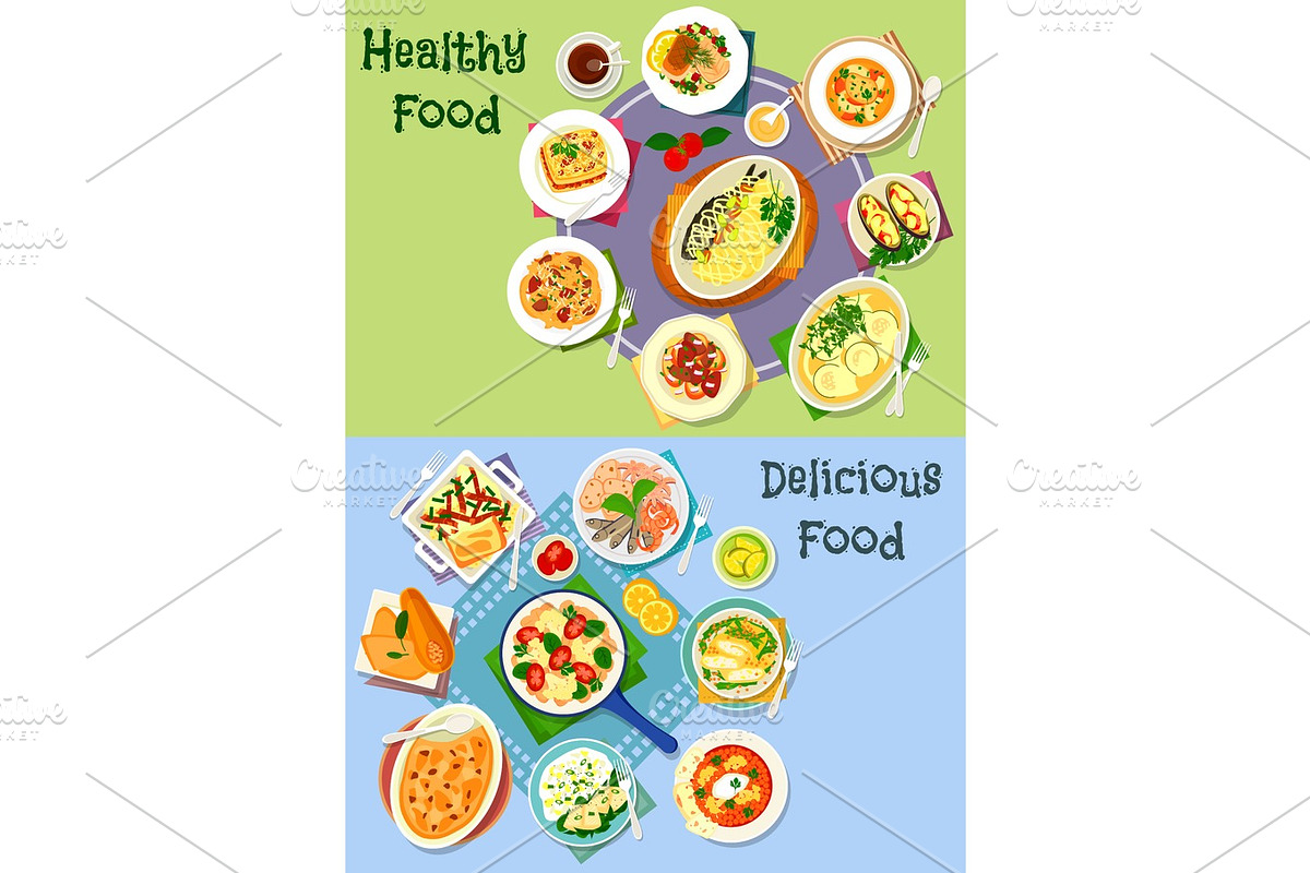 Nutritious dinner icon set for food theme design in Illustrations - product preview 8