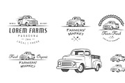 Vintage farmer truck logos