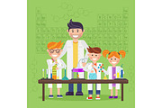 Chemistry laboratory, education concept