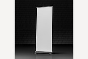 Blank Roll Up Banner. 3D rendering