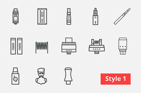 12 e-cigarettes vector icons in Graphics - product preview 1