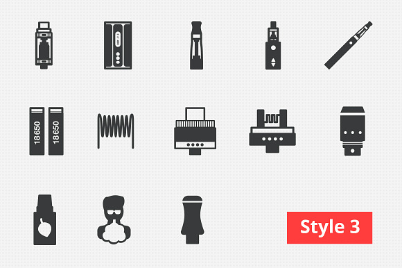 12 e-cigarettes vector icons in Graphics - product preview 3