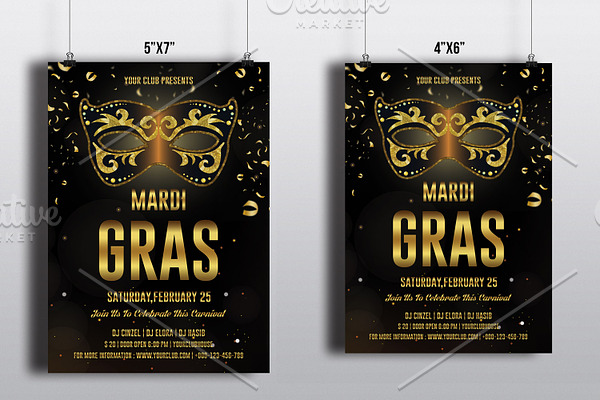 Mardi Gras Party Flyer-V492
