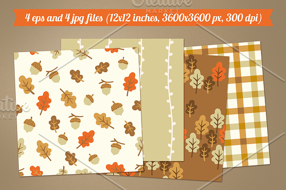 Autumn seamless patterns in Patterns - product preview 1
