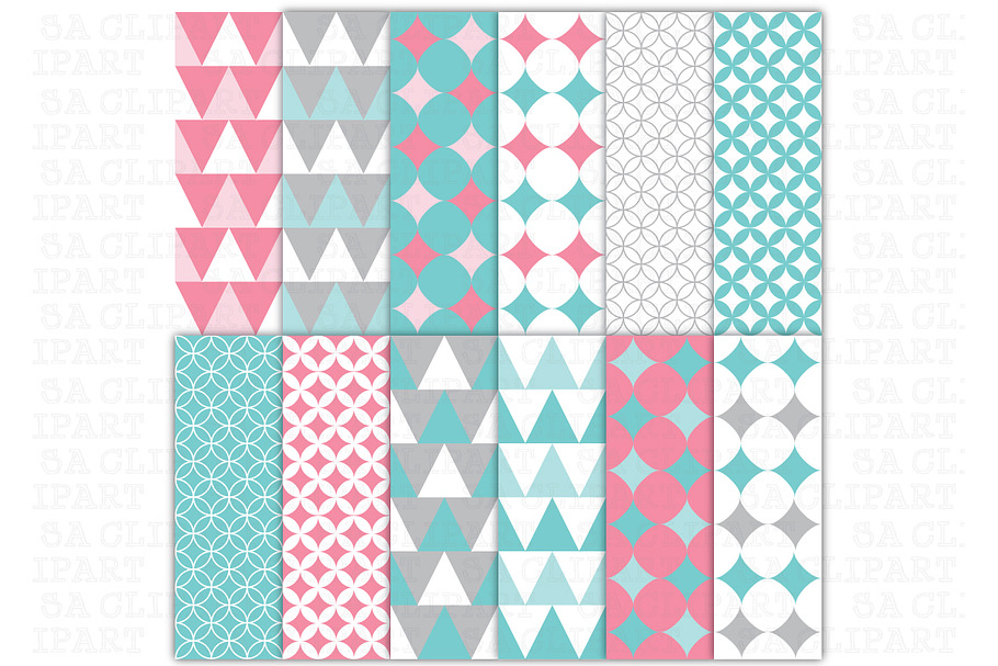 Geometric digital paper in Illustrations - product preview 8