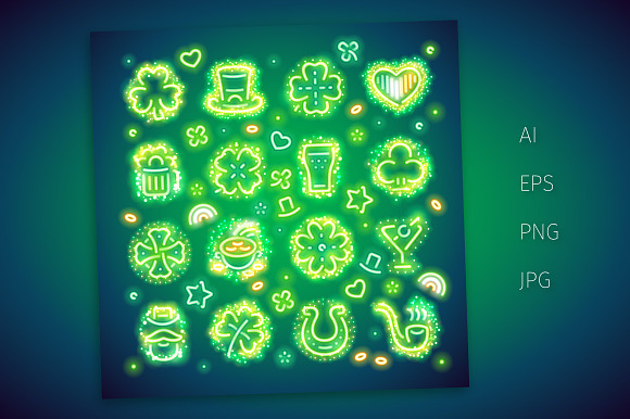 St. Patrick's Icons with Sparkles in Graphics - product preview 1