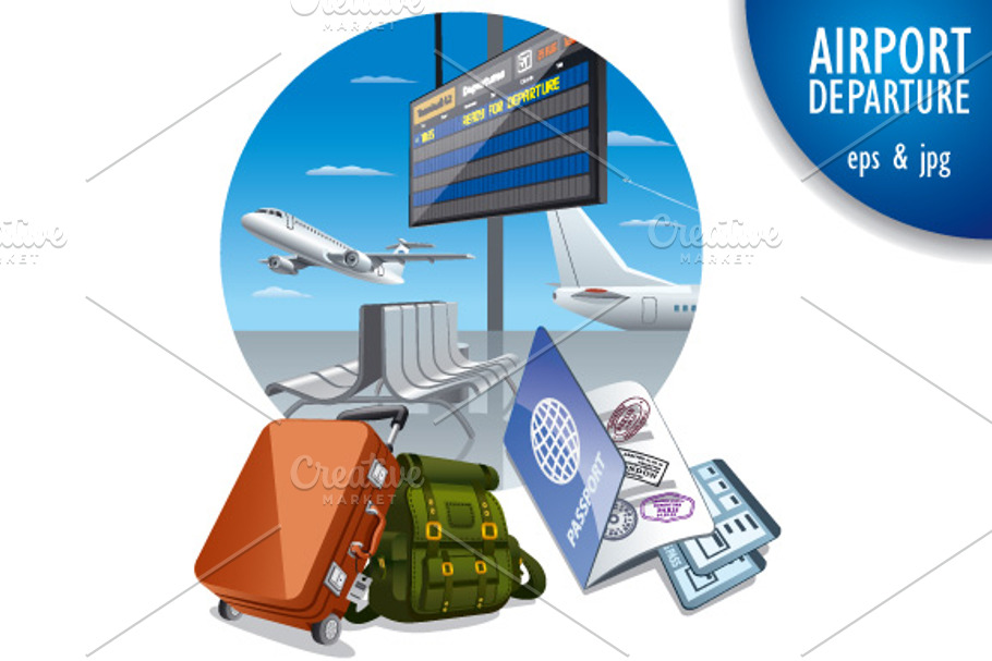Airport Departure in Illustrations - product preview 8