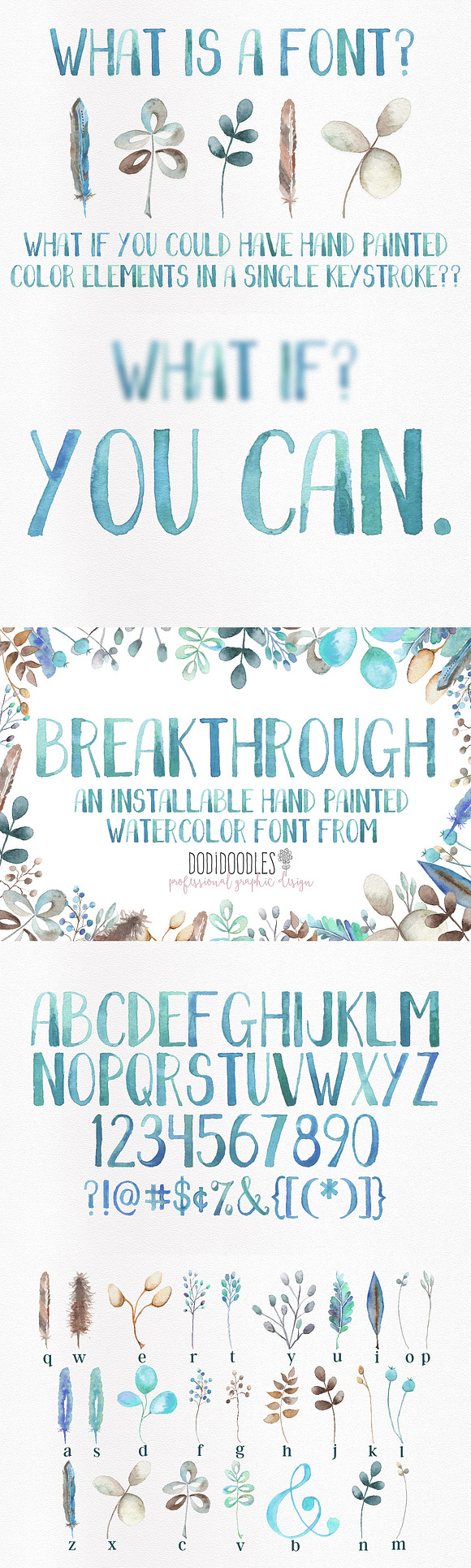 Breakthrough Watercolor Font in Fonts - product preview 4