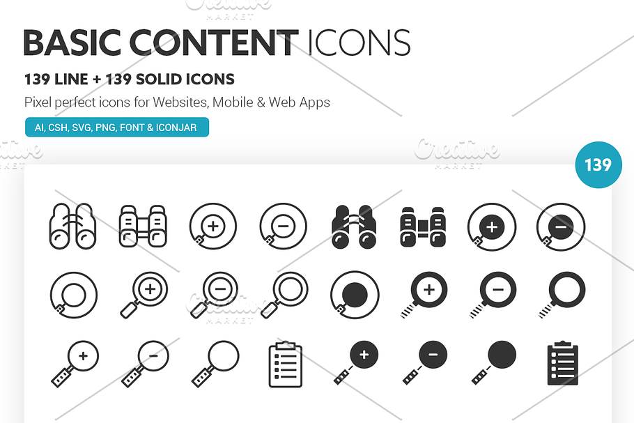 Basic Content Icons in Graphics - product preview 8