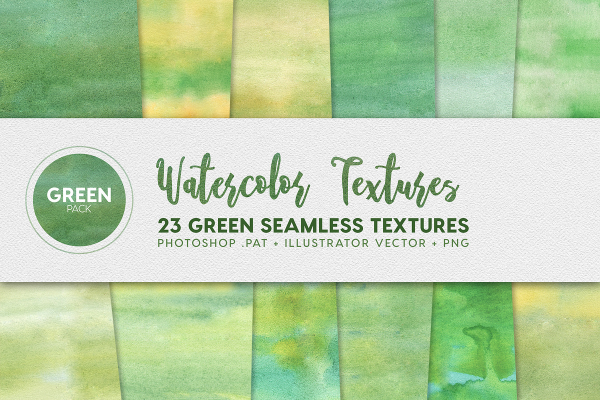 Watercolor Seamless Textures Green in Textures - product preview 8