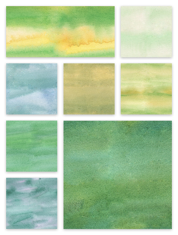 Watercolor Seamless Textures Green in Textures - product preview 4