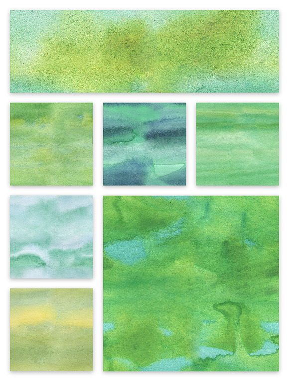 Watercolor Seamless Textures Green in Textures - product preview 6