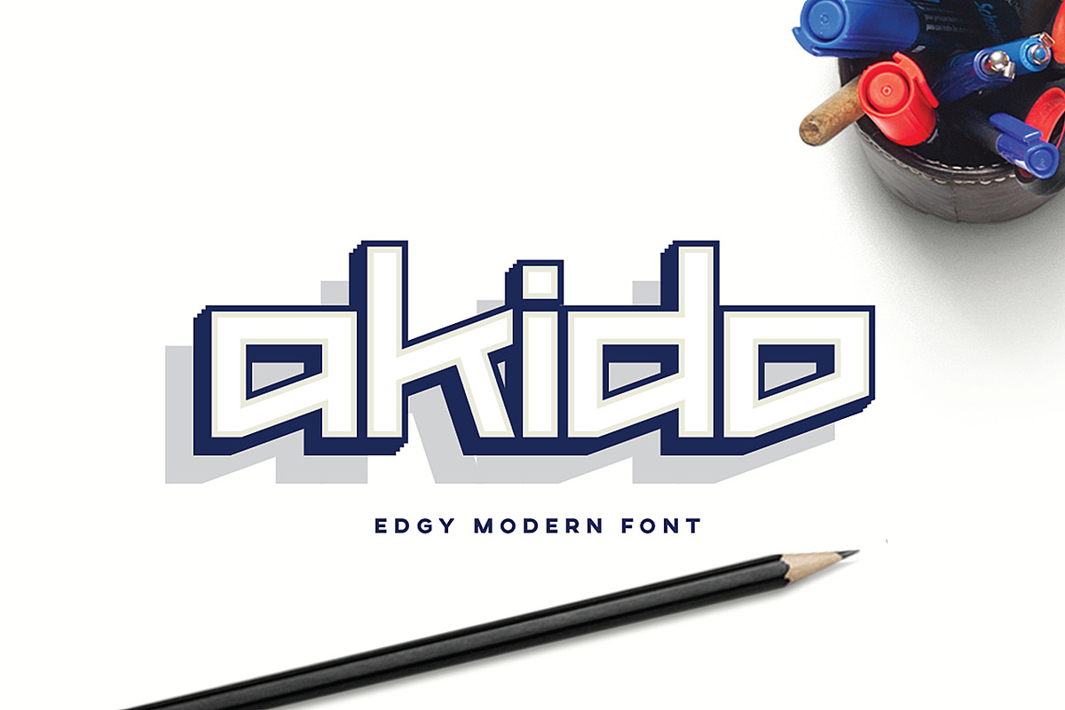Akido Edgy Modern Logo Font Logotype in Display Fonts - product preview 8