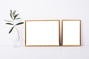 Two golden frames mock-up