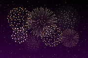 Firework show on night sky vector