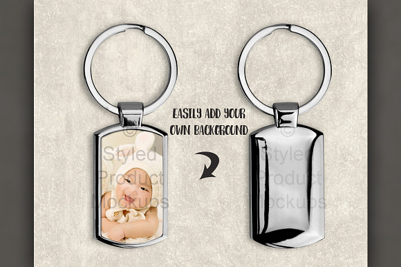 Sublimation Keychain Mockup in Product Mockups - product preview 2