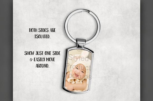 Sublimation Keychain Mockup in Product Mockups - product preview 3
