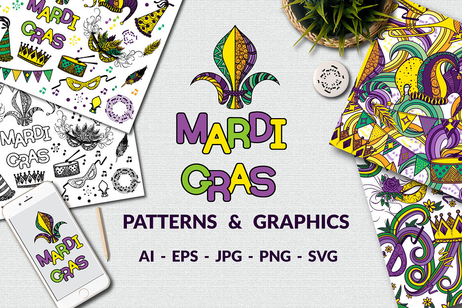 Mardi Gras Joyful Collection in Illustrations - product preview 8