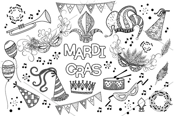 Mardi Gras Joyful Collection in Illustrations - product preview 7