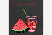 Hand Drawn Watermelon Juice Image