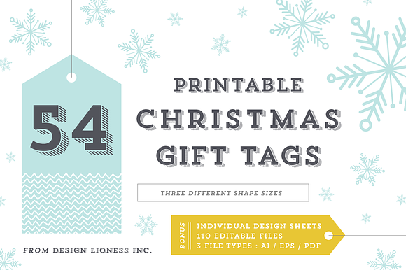 54 Printable Christmas Tags in Objects - product preview 3