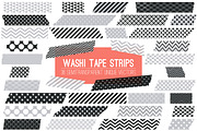 Vector Washi Tape Strips Black Grey