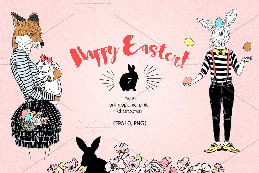 Happy Easter anthropomorphism in Illustrations - product preview 8