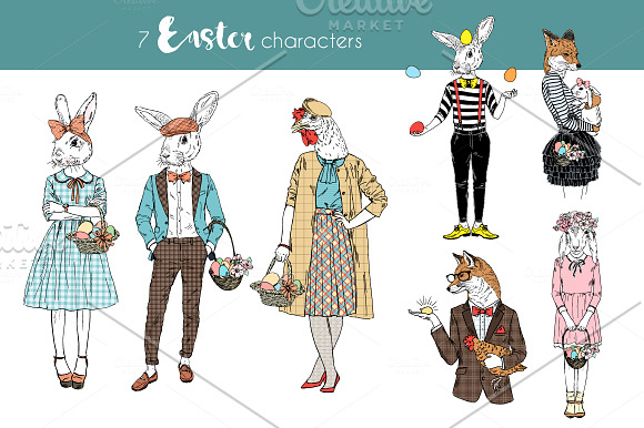 Happy Easter anthropomorphism in Illustrations - product preview 1