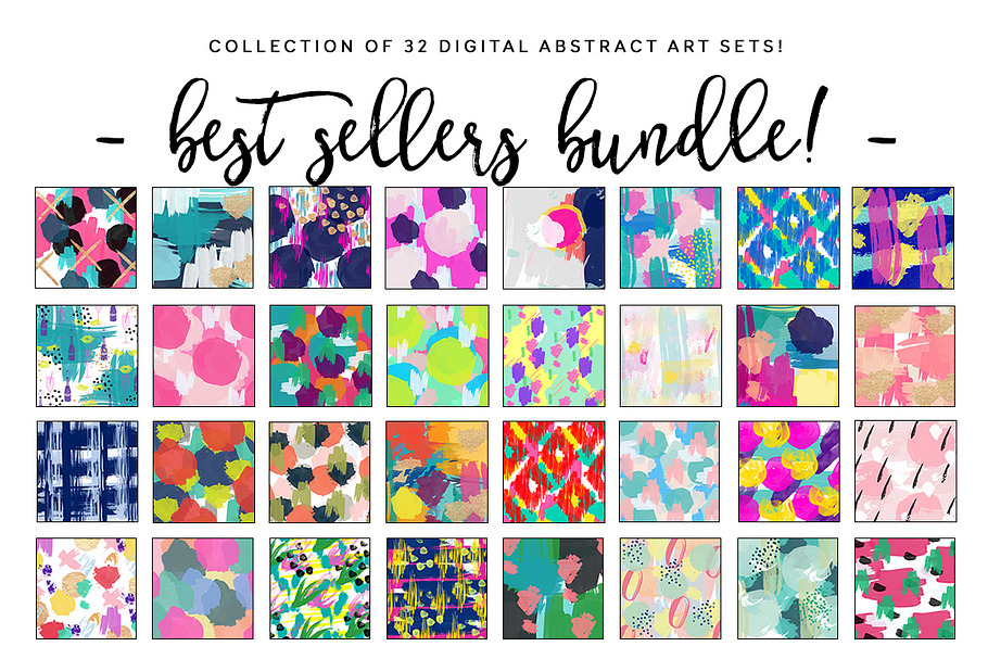 Abstract Pattern Watercolor Sets