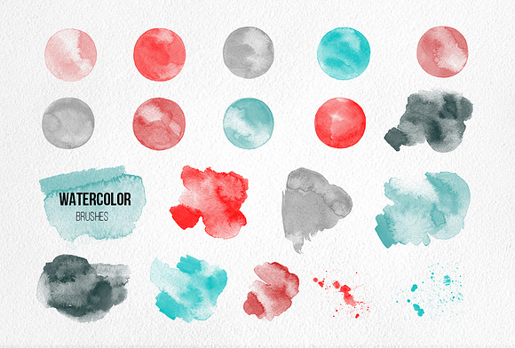 Watercolor brushes+design elements in Objects - product preview 1