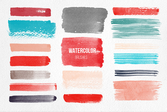Watercolor brushes+design elements in Objects - product preview 2