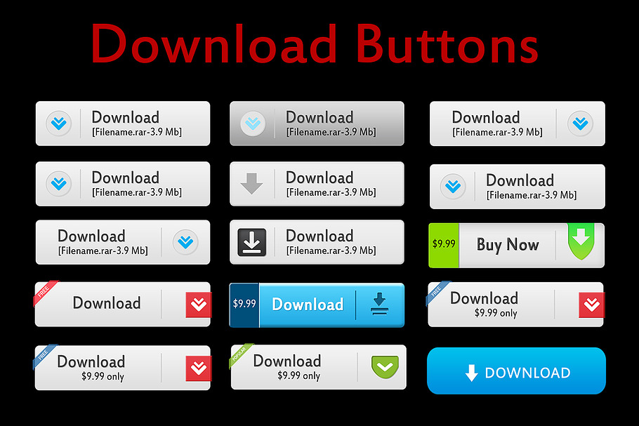Download Buttons in Graphics - product preview 8
