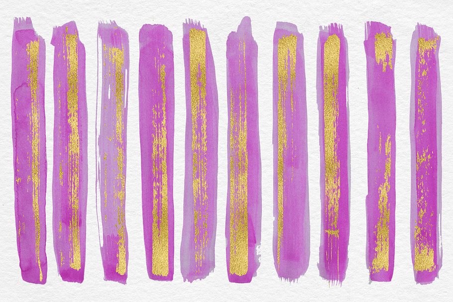 Stroke Brushes - Watercolor & Gold