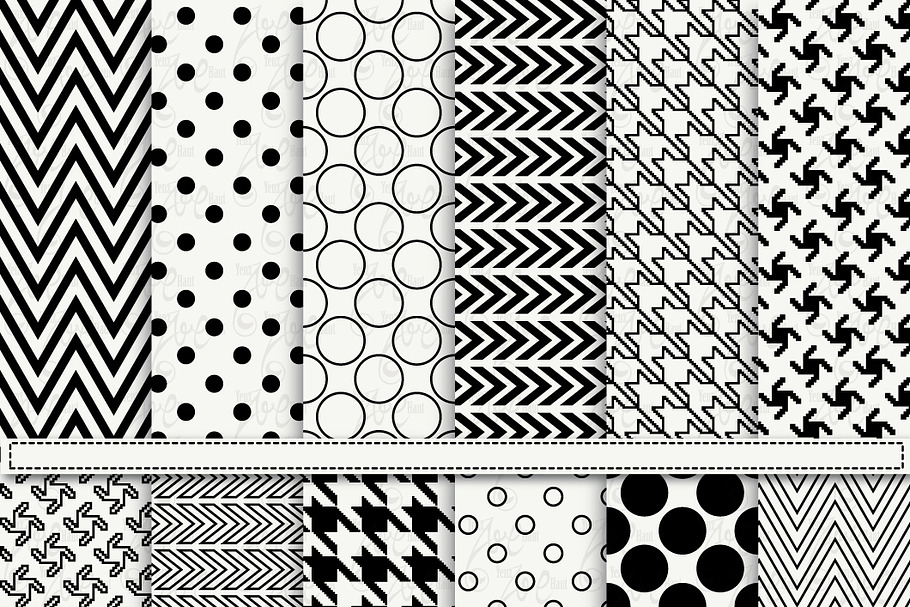 Black & White Digital Paper Pack in Illustrations - product preview 8